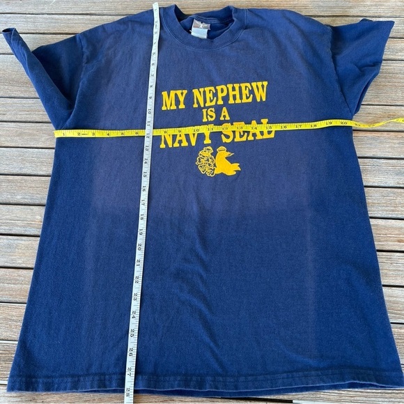 VTG Navy Seal Hanes Beefy T Shirt My Nephew is a Navy Seal LRG Armed Forces READ - Picture 7 of 9